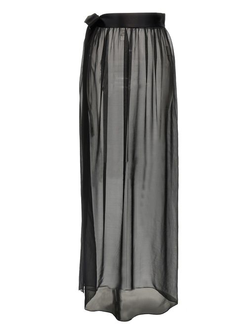 Silk Chiffon Skirt — Black
