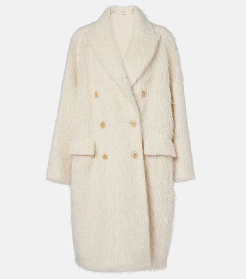 Double-breasted alpaca-blend coat