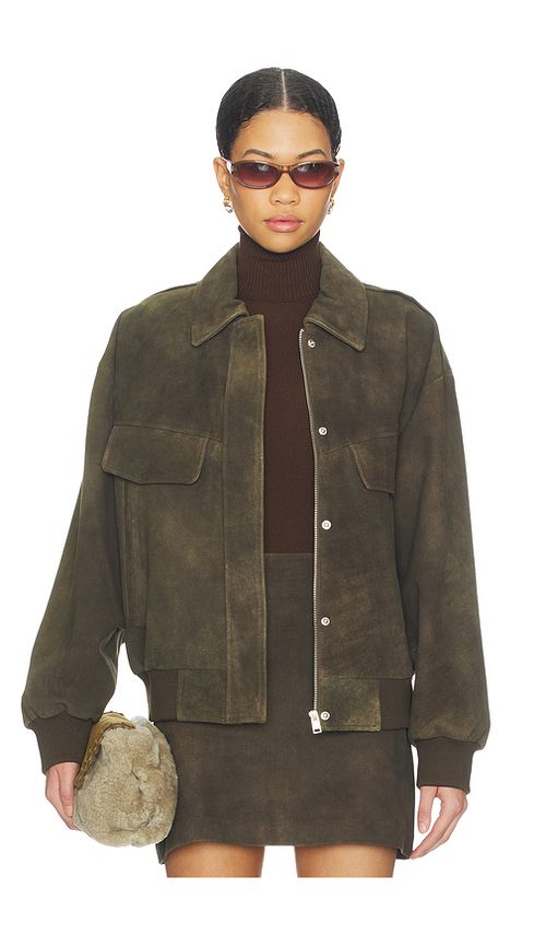 LAMARQUE Trevanna Suede Jacket in Brown. S. Also in L