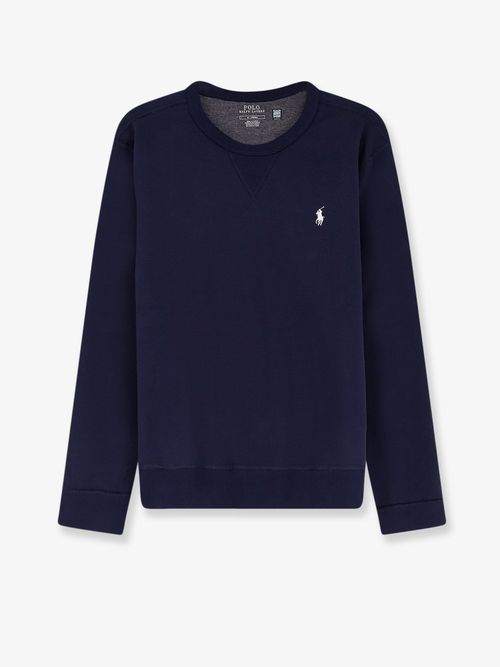 Logo-Embroidered Cotton Blend Sweatshirt — Navy