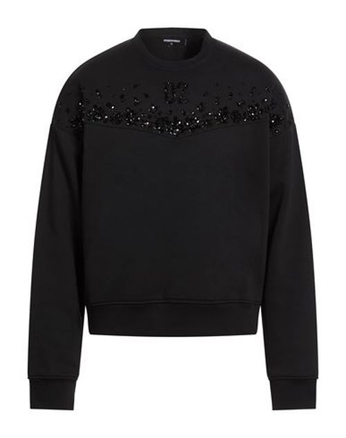 Man Sweatshirt Black Size M Cotton, Polyester