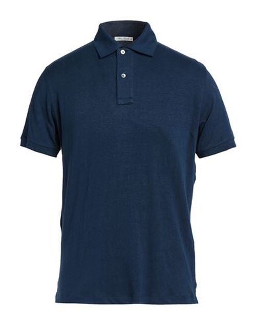 Man Polo shirt Navy Size M Linen, Elastane
