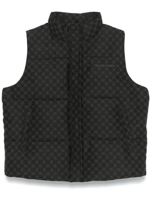 Monogram-jacquard gilet - Black