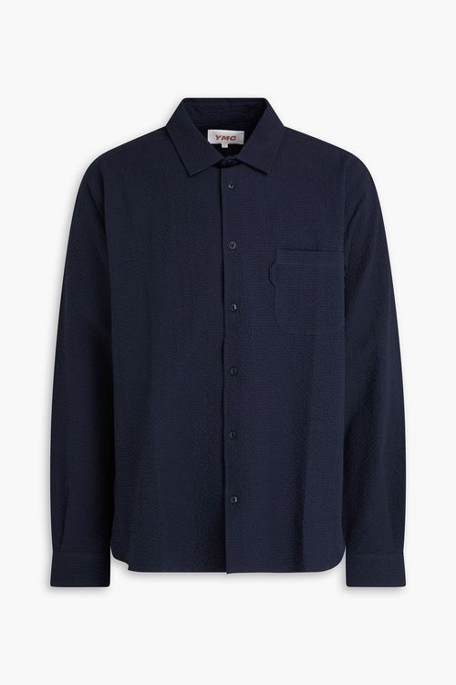 Cotton-blend ripstop shirt - Blue - L