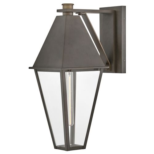 Blackened Brass LED Wall Mount Lantern from the Endsley Collection