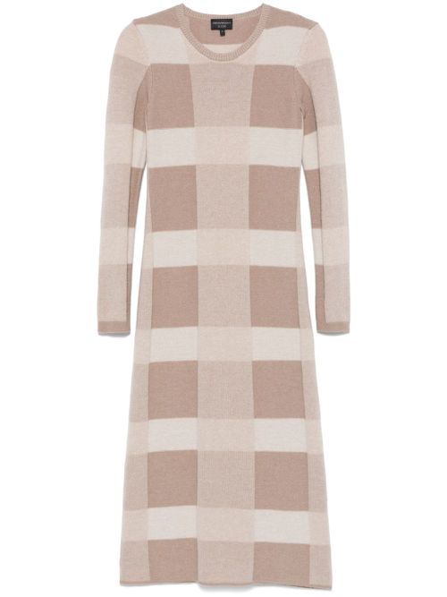 Checked midi dress - Neutrals