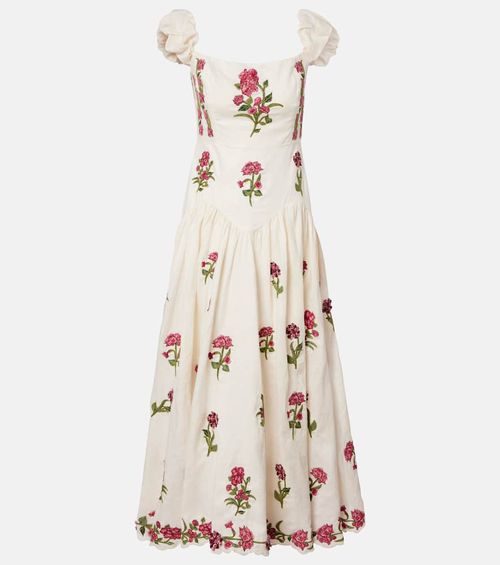 Siembra embroidered linen maxi dress