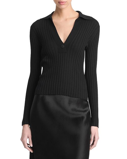 Ribbed Polo Top
