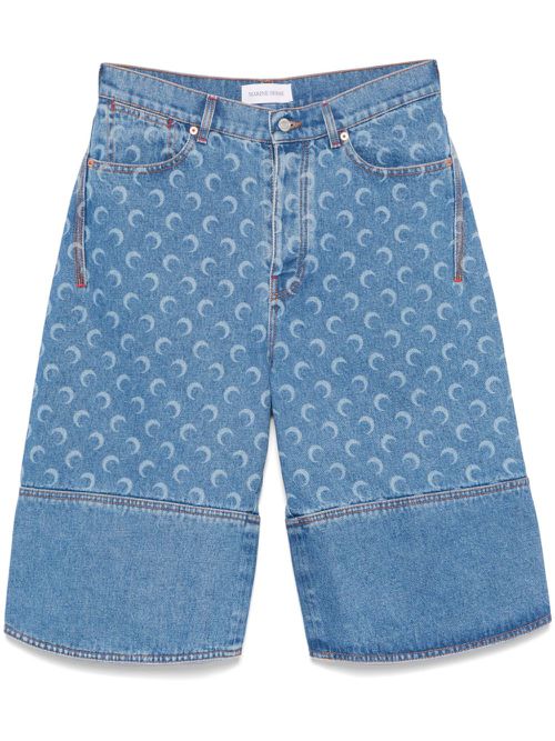 Moonogram-pattern shorts - Blue