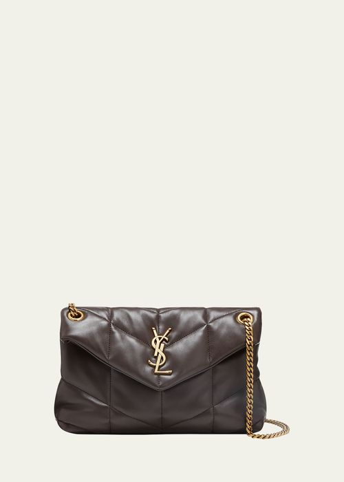 Lou Puffer Small YSL Shoulder Bag in Quilted Leather