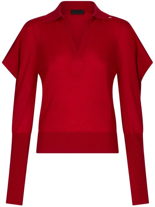 Puff-sleeve sweater - Red