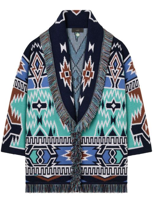 Geometric Roots cardigan - Blue
