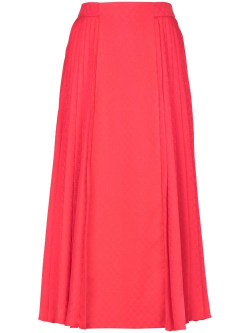 Mini Monogram pleated midi skirt - Pink