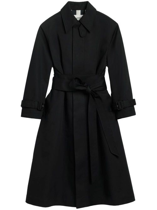 Belted cotton trench coat - Black