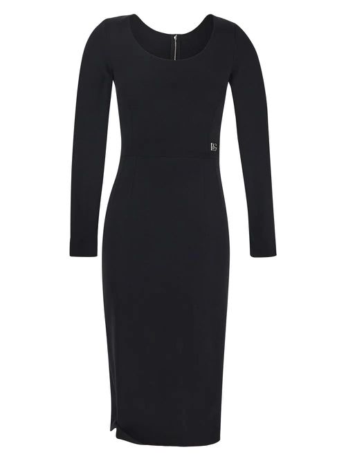 Milano Rib Midi Dress With Dg Logo