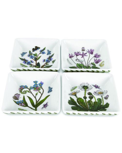Portmeirion Botanic Garden Set of 4 Square Mini Dishes