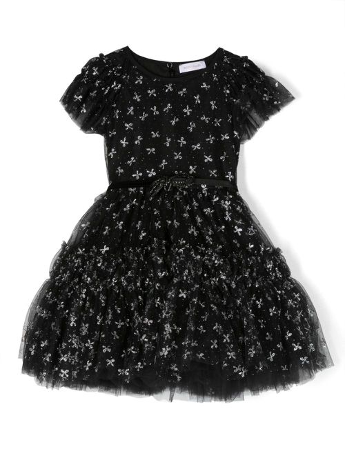 Lurex-detail tutu dress - Black
