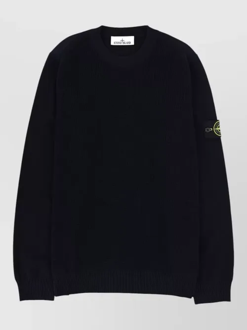 Stone Island - knit sweater logo patch detai