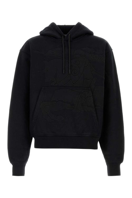 Embroidered Cotton Blend Sweatshirt — Black