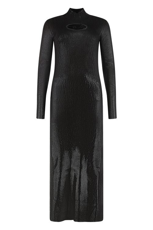 M-Zary Viscose Dress with Oval D-Metal Detail