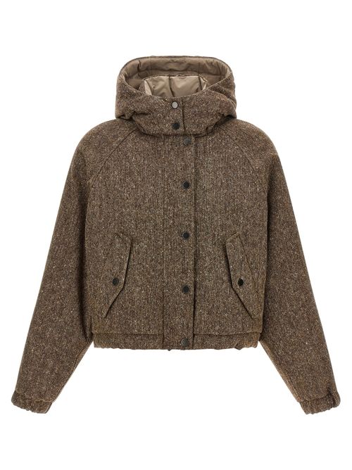 Donegal Tweed Down Jacket — Brown