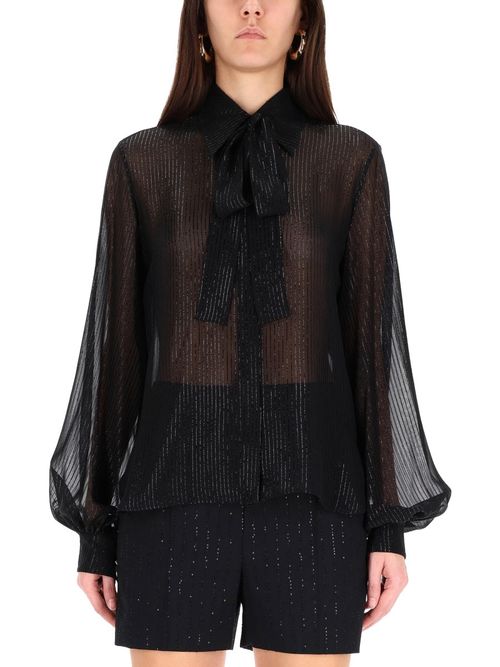 Striped Silk Chiffon Shirt