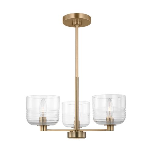 Satin Brass Chandelier from the Lochdale Collection