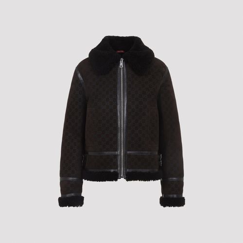Printed Suede Shearling Jacket