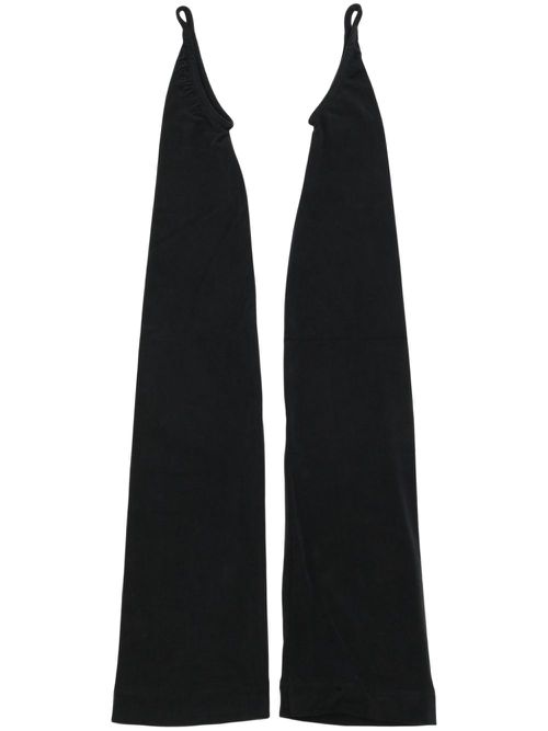Logo-embroidered fingerless gloves - Black