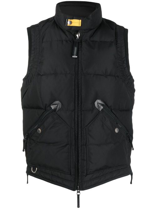 Logo-patch padded gilet - Black