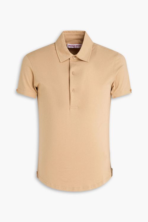 Sebastian cotton and silk-blend jersey polo shirt - Neutral - S