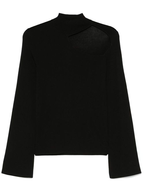 Cut-out knitted top - Black