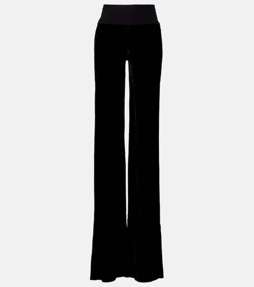 Bias cady crêpe wide-leg pants