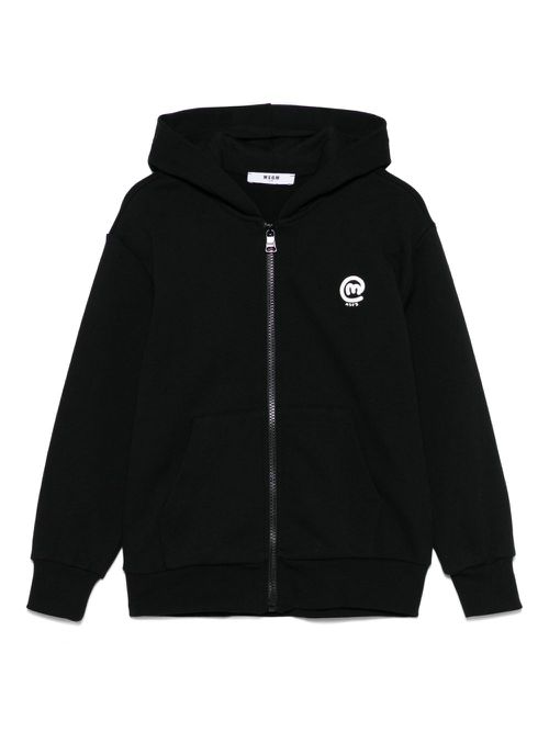Logo-print hoodie - Black