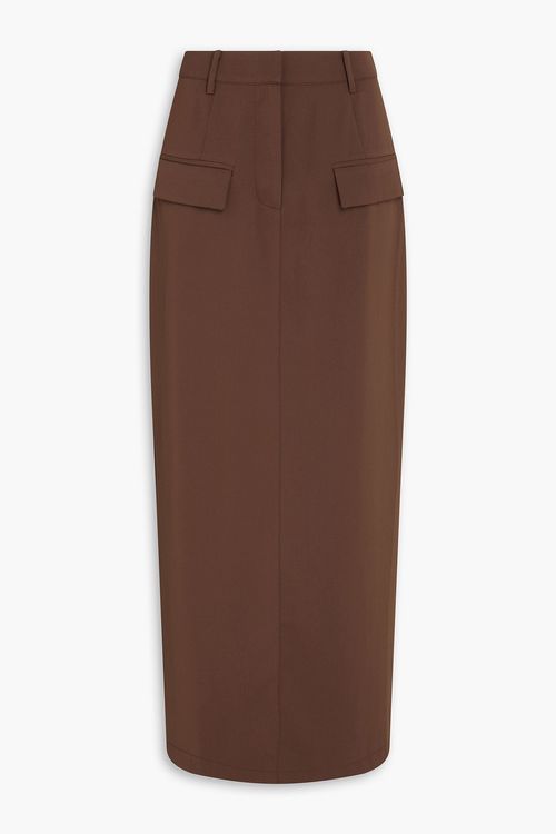 Twill maxi skirt - Brown - S