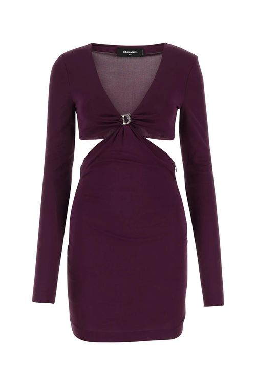 Plum Viscose Mini Dress