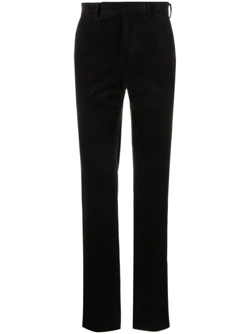 Corduroy straight-leg trousers - Black