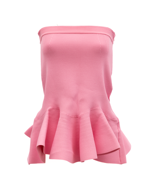 Ruffled Hem Tank Top — Pink