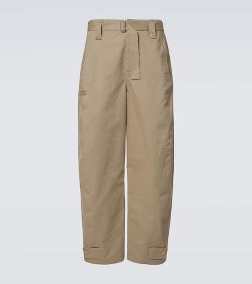 Twisted cotton and linen twill pants