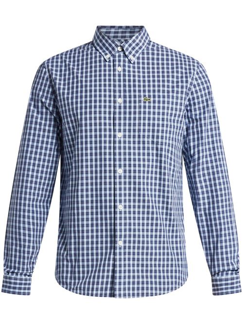 Checked poplin shirt - Blue