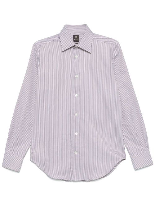Striped cotton shirt - Brown
