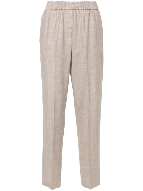 Checked tapered trousers - Neutrals