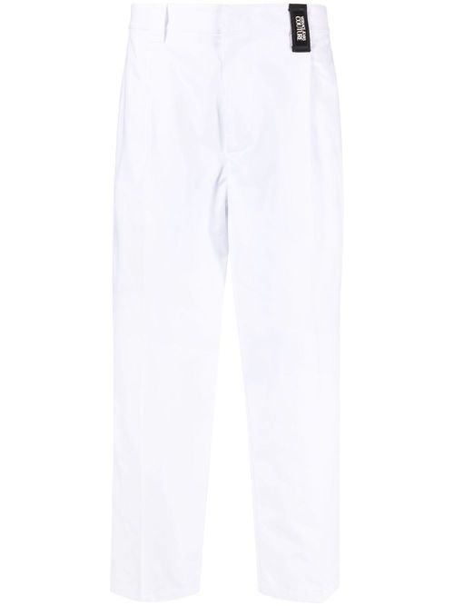 Mid-rise straight-leg trousers - White