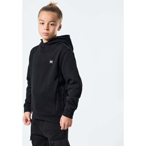 Weekend Offender Boys Boy's Junior Ribbe Badge Hoody in Black Cotton - 6Y