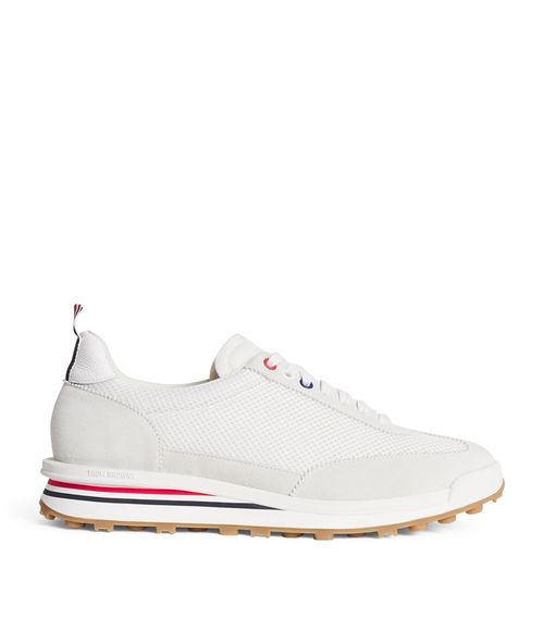Suede-Trim Technical Tricolour Sneakers