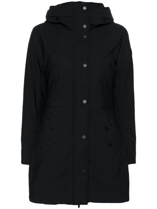 Logo-appliqué hooded raincoat - Black