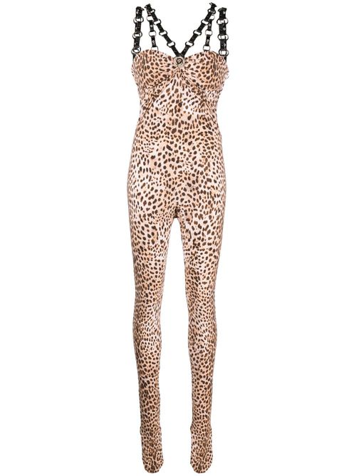 Leopard-print jumpsuit - Neutrals