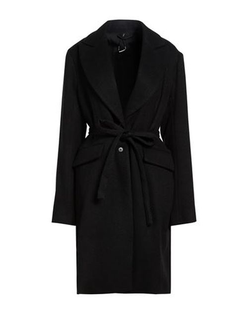 Woman Coat Black Size 10 Wool, Cotton, Polyamide