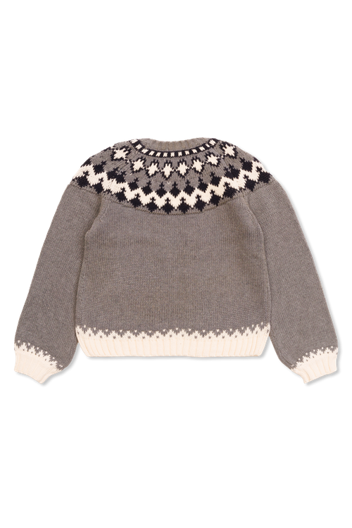 Patterned Sweater, Unisex, Grey