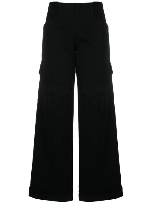 Wide-leg cargo trousers - Black